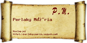 Perlaky Mária névjegykártya